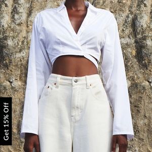 Motel rocks Elyse crop top in white
